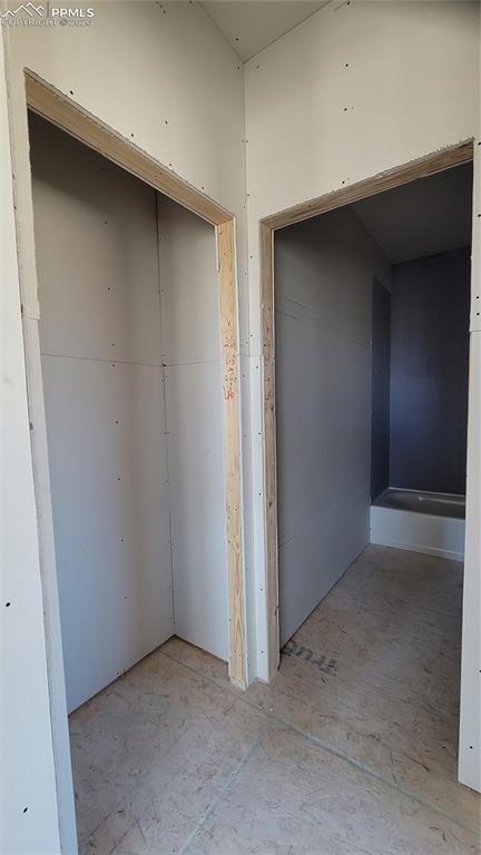Image 17 of 33: Linen closet next to the full bathroom!  Please, excuse our dust as this ho