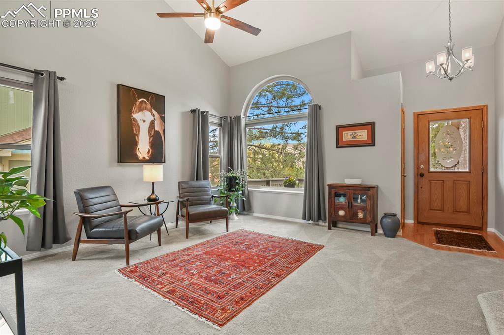 Image 4 of 36: Vaulted Ceilings with lots of window for natural light