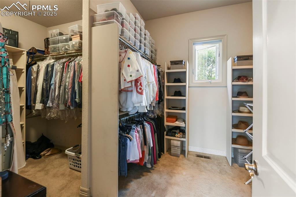 Image 17 of 39: Walk in closet featuring light carpet