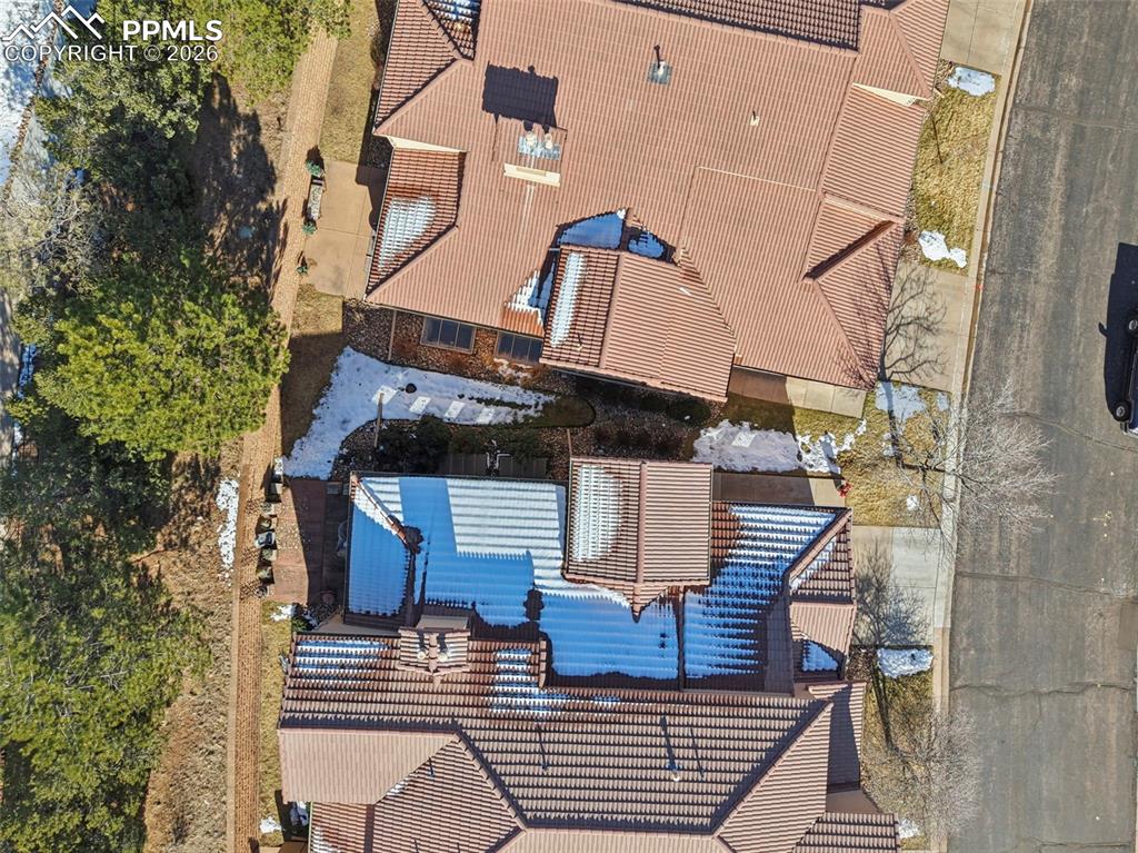 Image 36 of 45: Aerial View directly above the townhome