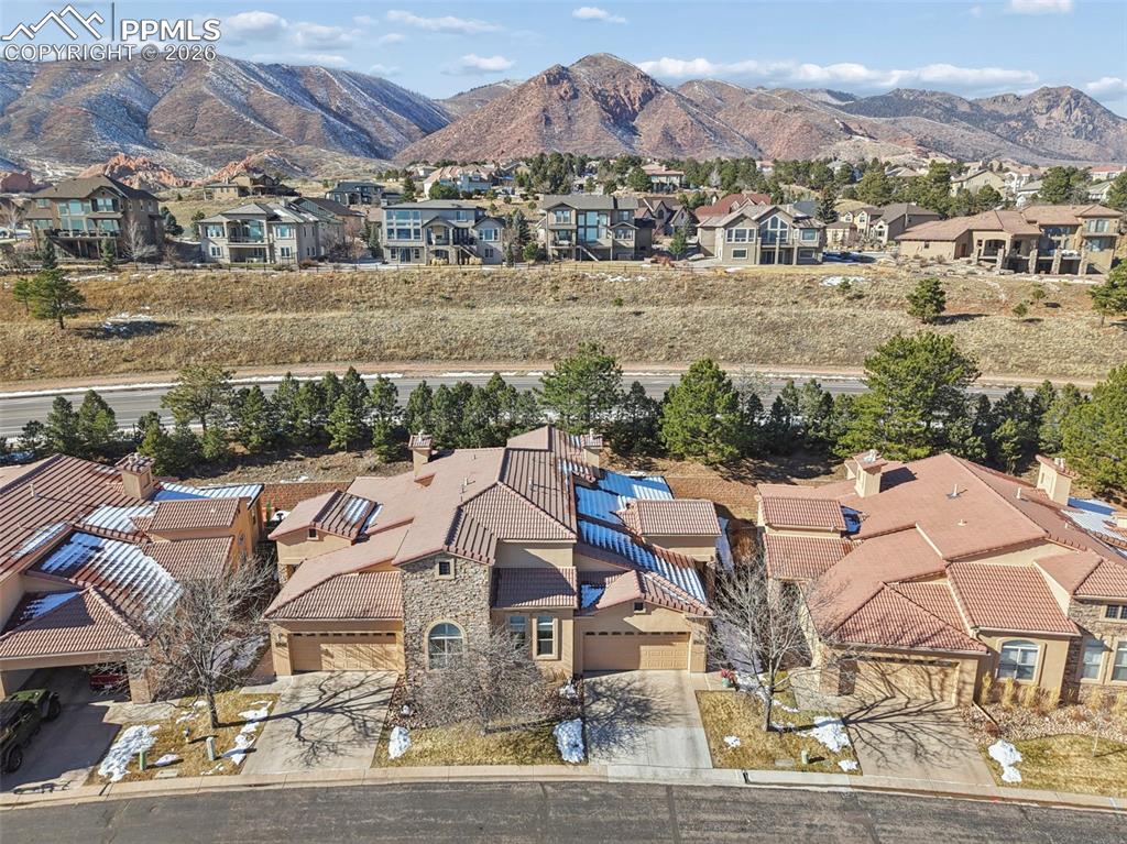 Image 39 of 45: Aerial View showing behind the townhome