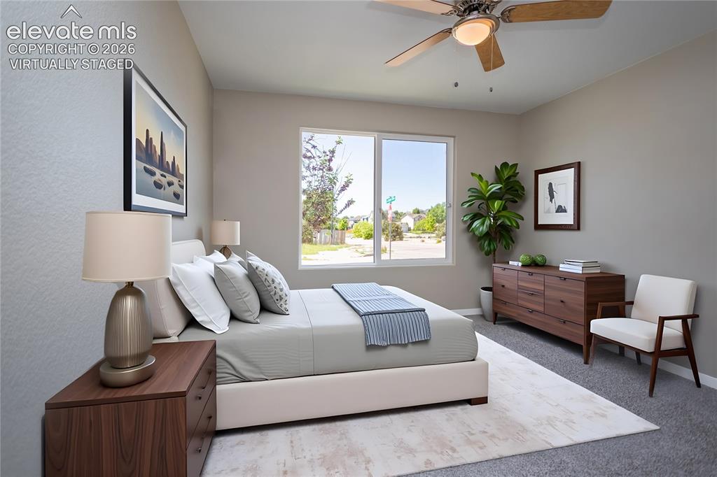 Image 24 of 39: Virtually Staged Primary Bedroom - make it your private sanctuary!