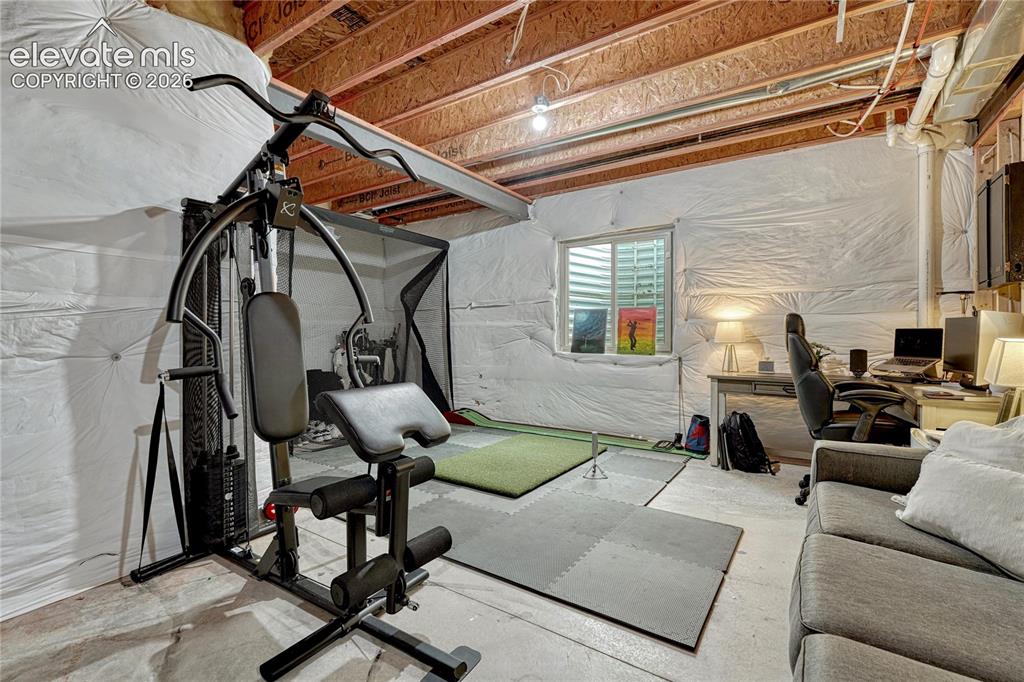 Image 36 of 41: Large unfinished basement space...