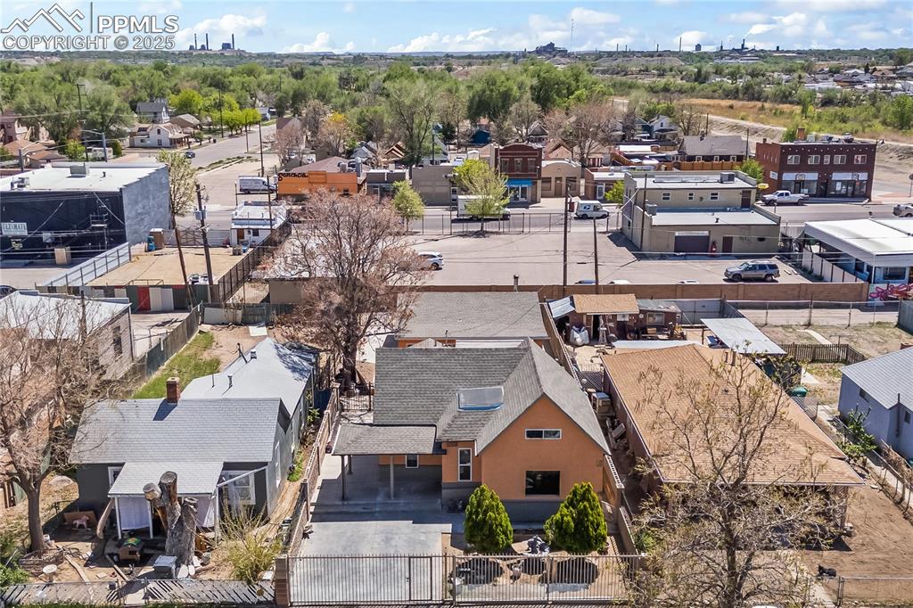 Image 30 of 36: Aerial view featuring a residential view