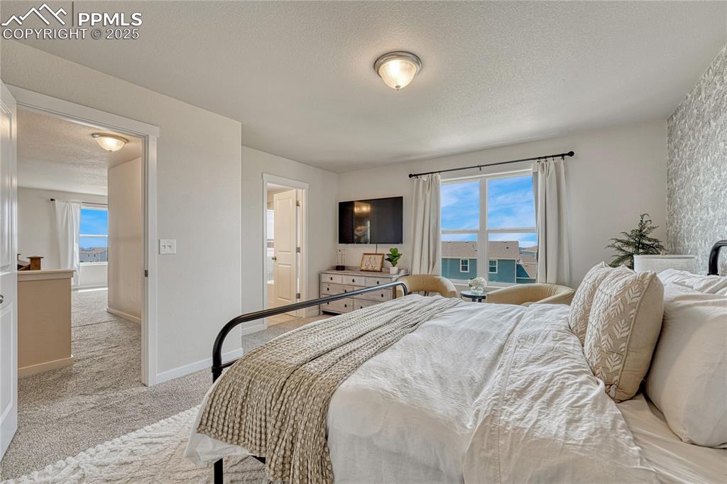 Image 26 of 50: Primary Bedroom offers Pikes Peak Views
