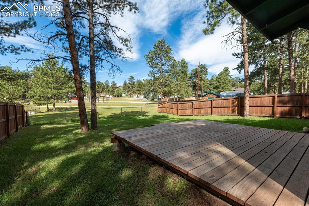 Image 19 of 30: Deck featuring a fenced backyard