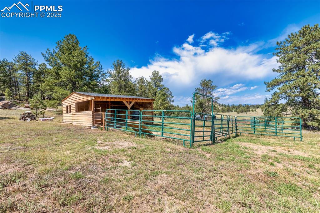 Image 42 of 50: 25 X 24 Barn with two stalls and loafing area. Plenty of fenced pasture lan