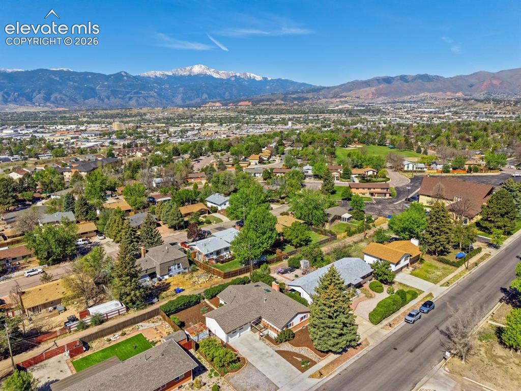 Image 19 of 38: Pikes Peak views from the back of the house.