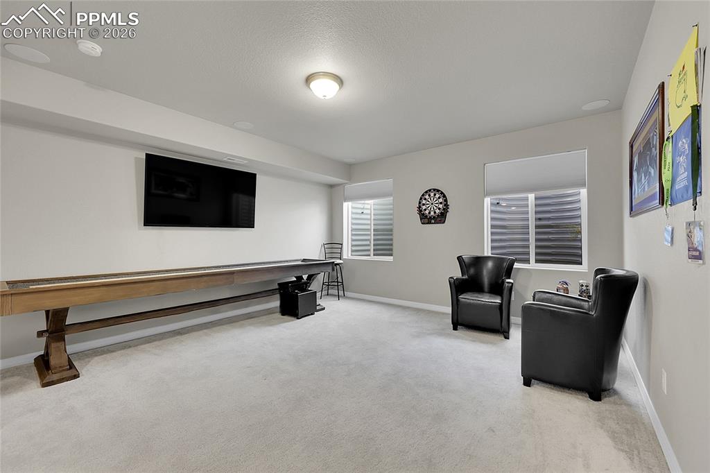 Image 26 of 42: Basement with room to entertain and play