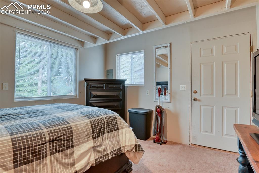 Image 18 of 48: Bedroom featuring light carpet