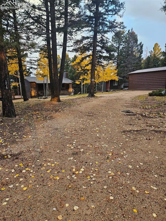 Image 48 of 48: View of yard with dirt driveway