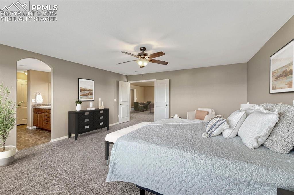 Image 17 of 50: Bedroom virtually staged