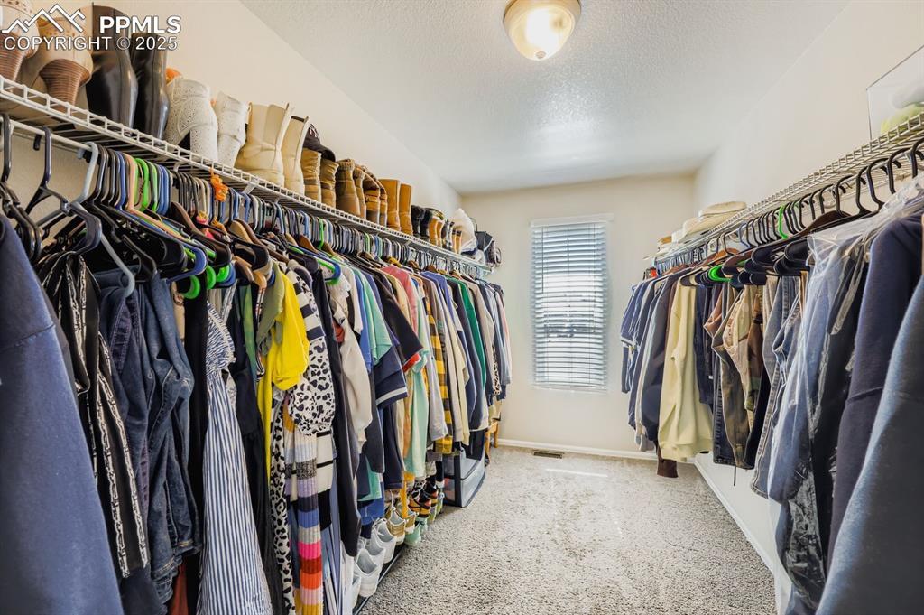 Image 19 of 27: Spacious closet featuring light carpet