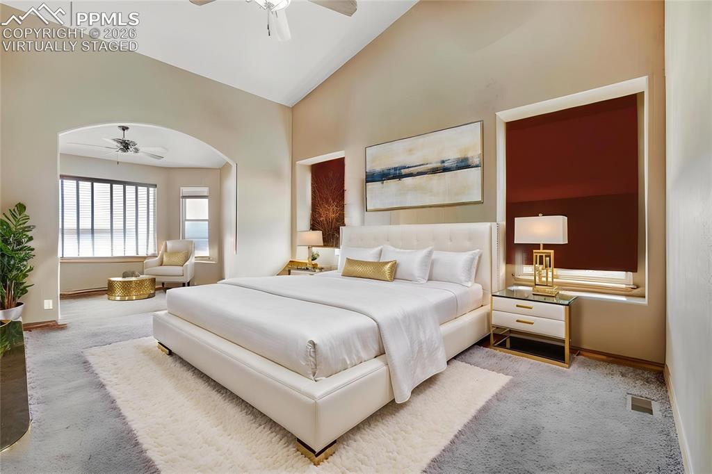 Image 15 of 31: Virtually Staged - Vaulted ceilings and an arched entryway enhance this spa