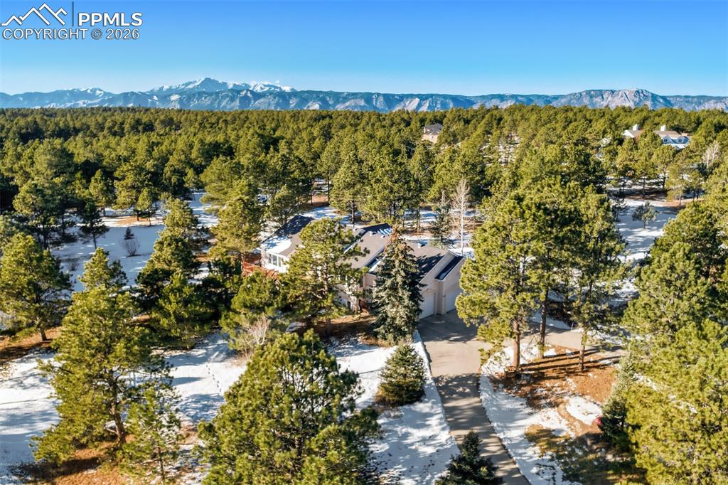 Image 45 of 50: Drone / aerial view of a mountainous background