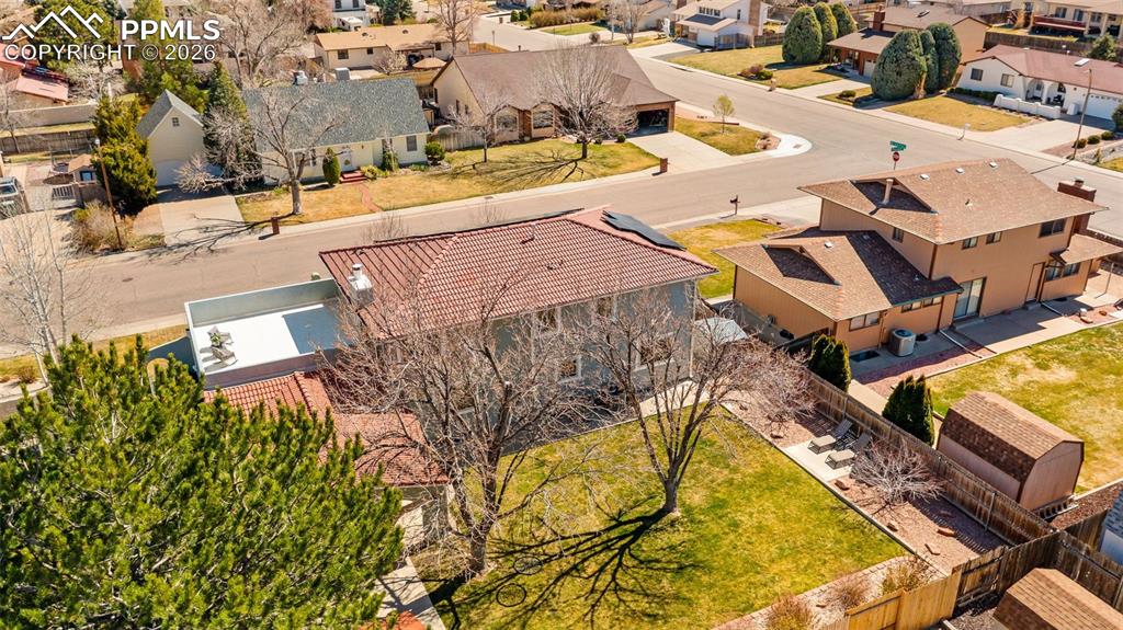 Image 37 of 44: Aerial perspective of suburban area
