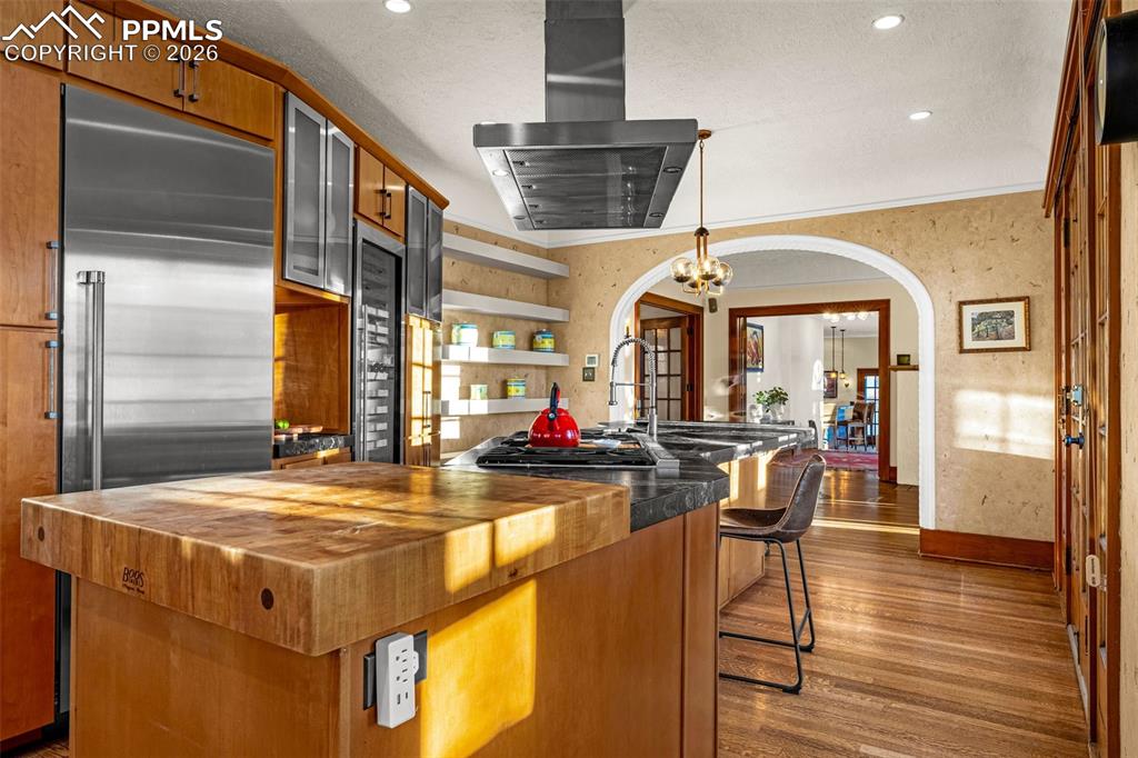 Image 8 of 50: A John Boos original butcher block chop station