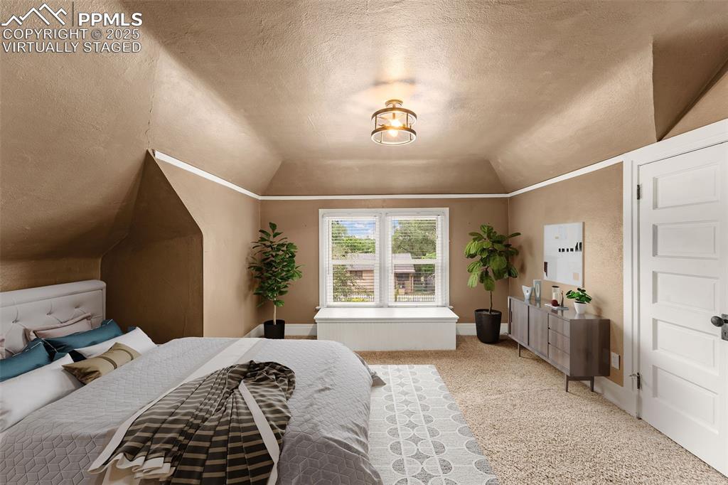 Image 36 of 48: Virtually Staged / Bedroom ideal for home office or guest room.