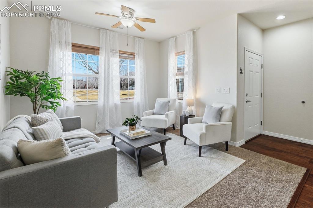 Image 4 of 28: Light-filled living area with open flow — ideal for everyday comfort or hos