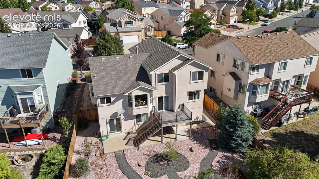 Image 33 of 33: Drone Shot Highlighting Xeriscape Backyard