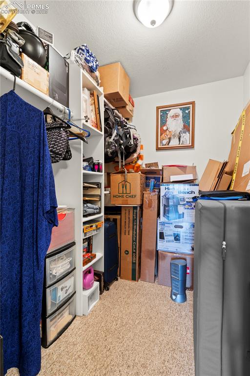 Image 18 of 40: Walk in closet with carpet flooring