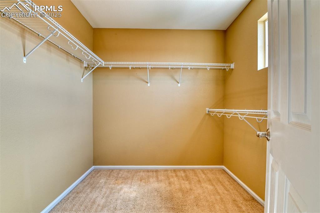 Image 28 of 49: Walk in closet with light colored carpet