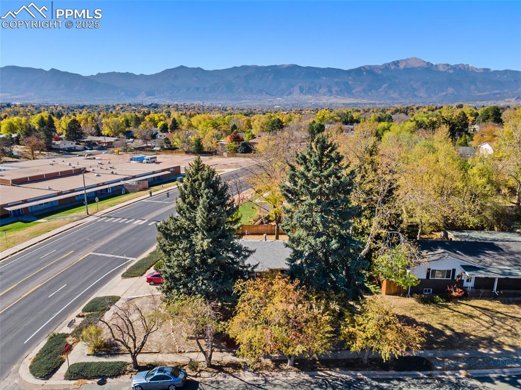 Image 36 of 49: Aerial view of a mountainous background
