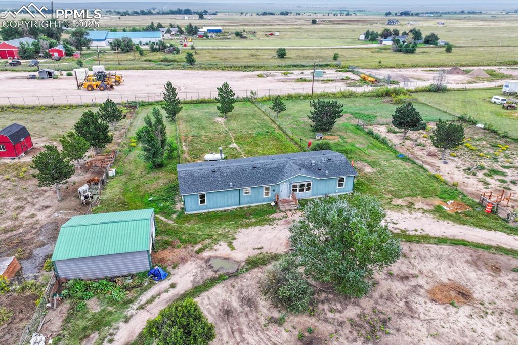 Image 32 of 38: Overview of pastural "zones" behind house and garage. 