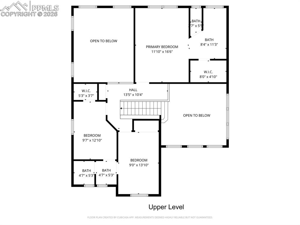 Image 42 of 45: Upper level floor plan