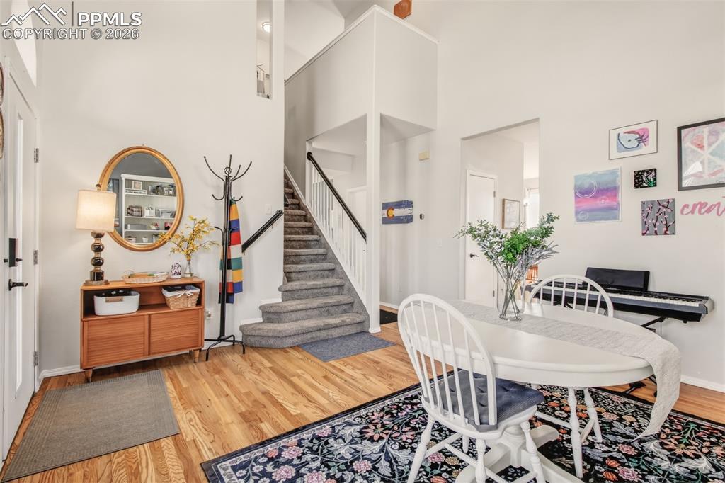 Image 6 of 45: Family room with access to upper level bedrooms