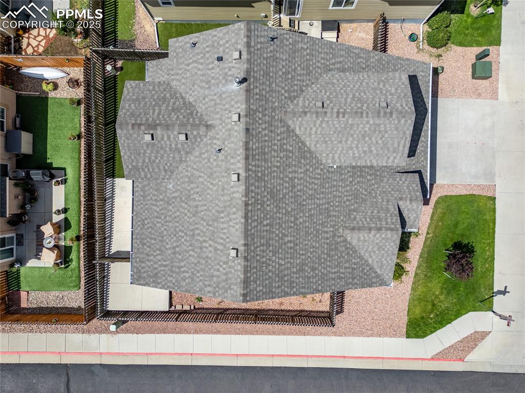 Image 43 of 46: Aerial view of property and surrounding area