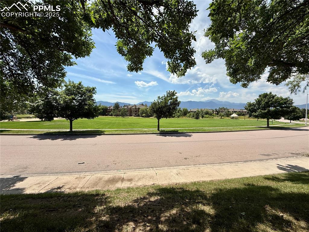Image 20 of 23: View from the back. A park right across the street and a Pikes Peak View!