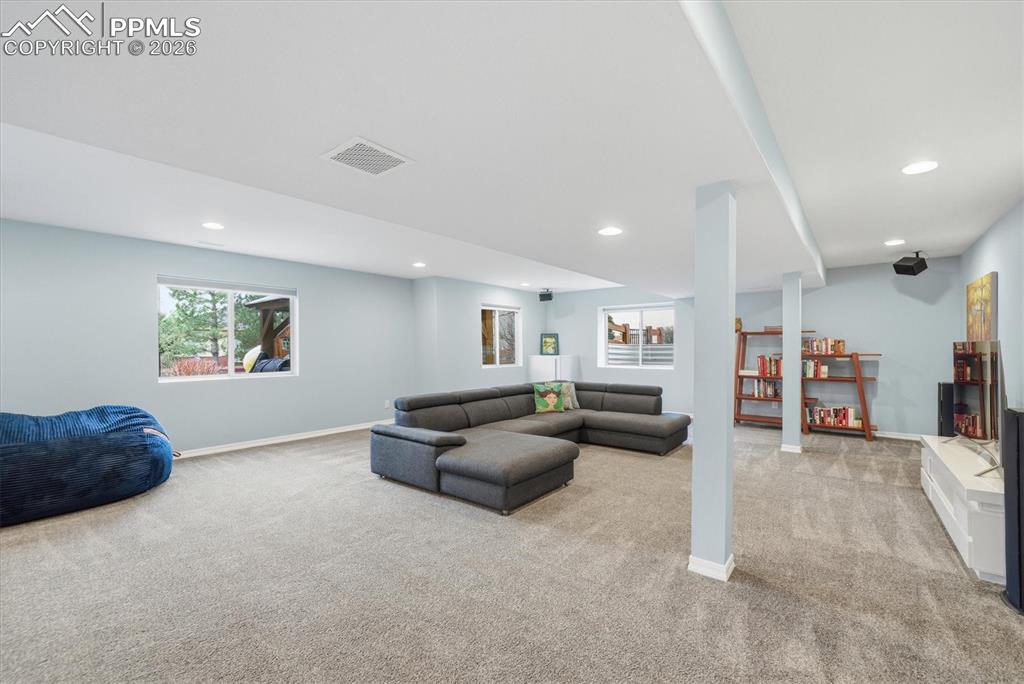 Image 32 of 50: Basement rec room- secondary living room