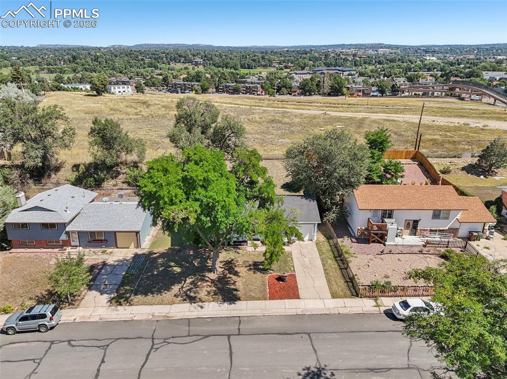 Image 37 of 38: Aerial view of the home