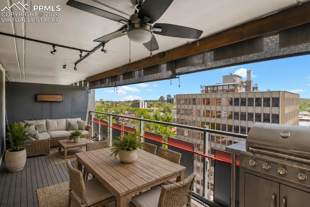 Image 19 of 30: virtually staged balcony