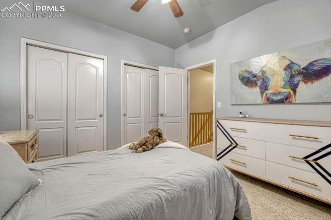 Image 17 of 44: Bedroom 3 carpet, 2 closets.