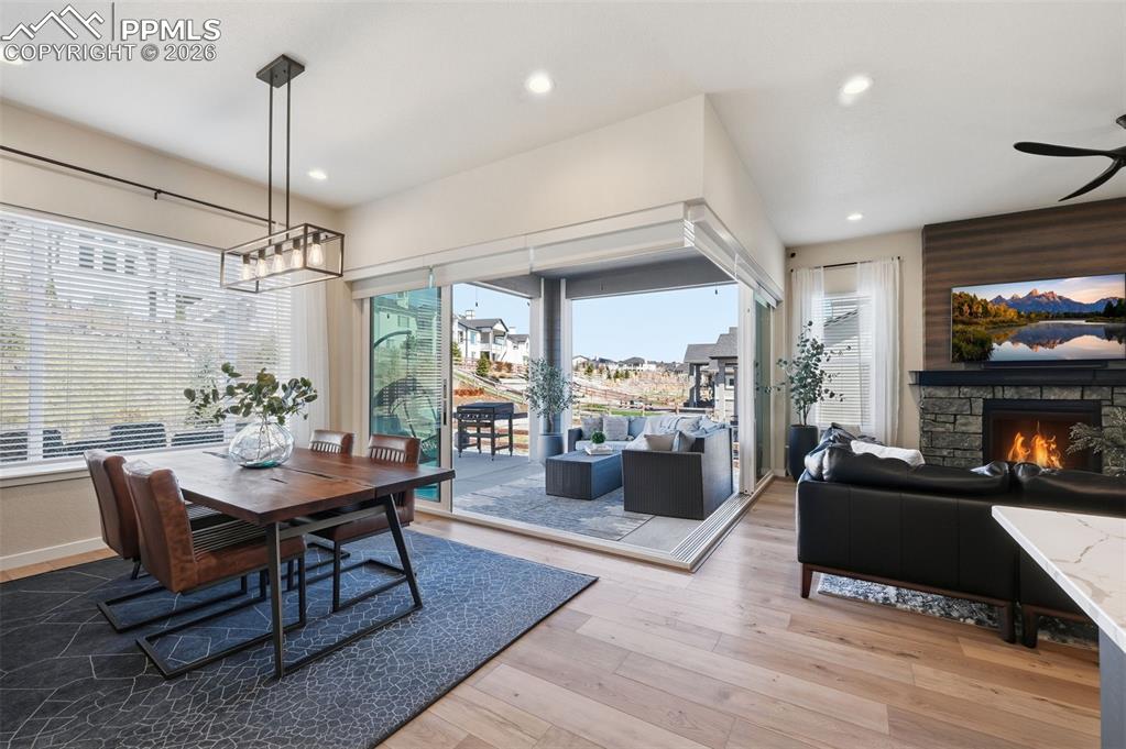 Image 18 of 46: Corner slider that opens to the back patio