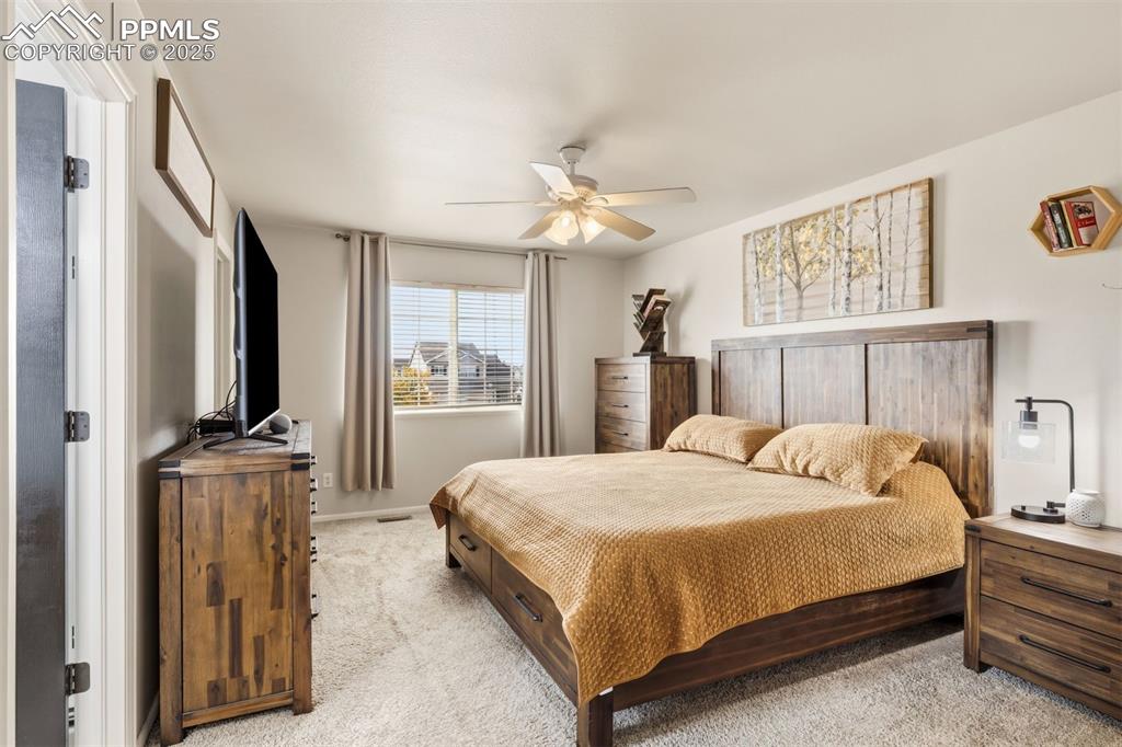 Image 17 of 46: Primary bedroom with ensuite bathroom and 2 closets.