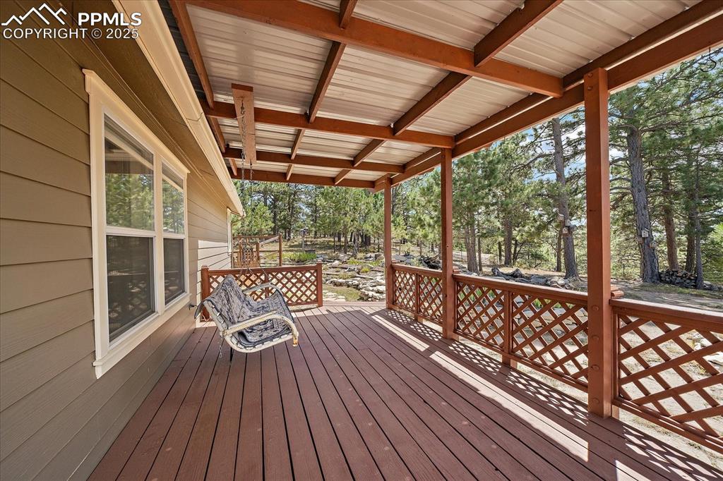 Image 27 of 50: View of wooden deck