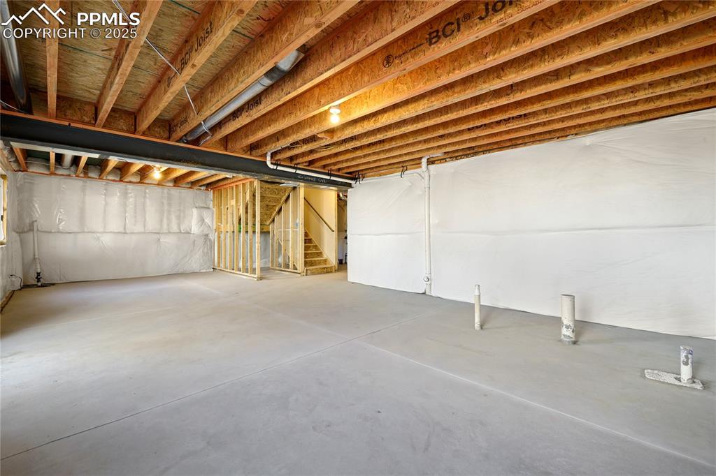 Image 38 of 38: View of unfinished basement