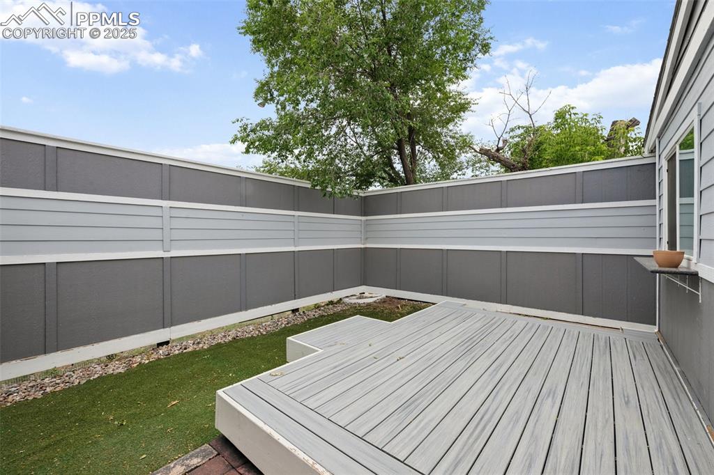 Image 20 of 31: Deck featuring a fenced backyard