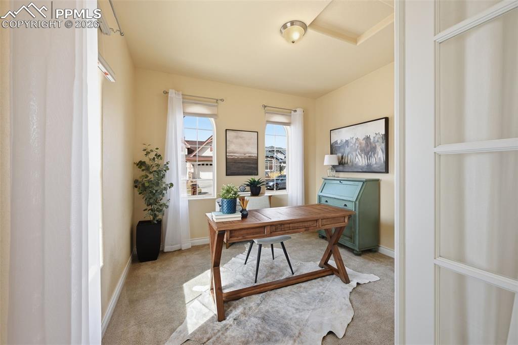 Image 17 of 45: Front Guest Room Or Office, Room Has Closet And French Doors