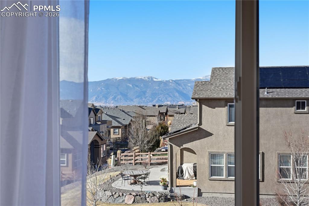 Image 38 of 45: View on Pikes Peak from Upstairs Southwest Bedroom window