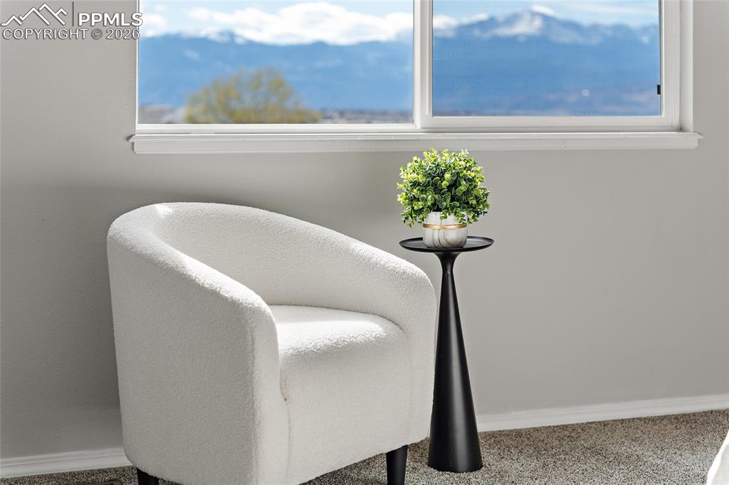 Image 37 of 46: Sitting room featuring baseboards and carpet