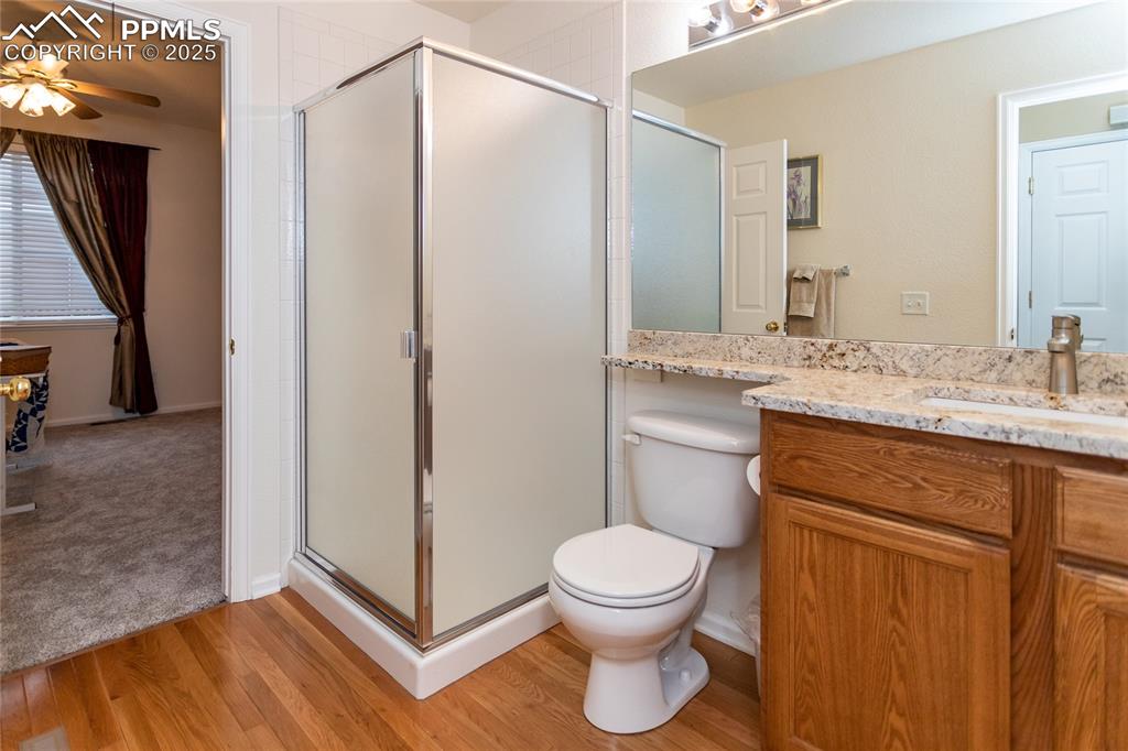 Image 16 of 40: Bath with shower. Main Level.