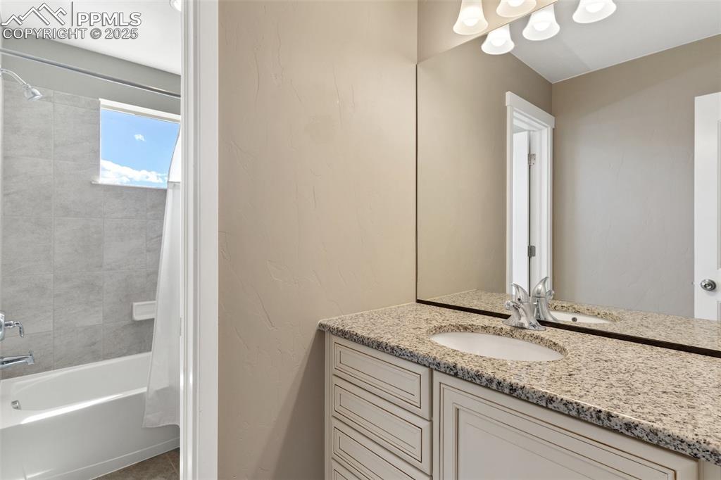 Image 29 of 49: Full bathroom featuring oversized vanity