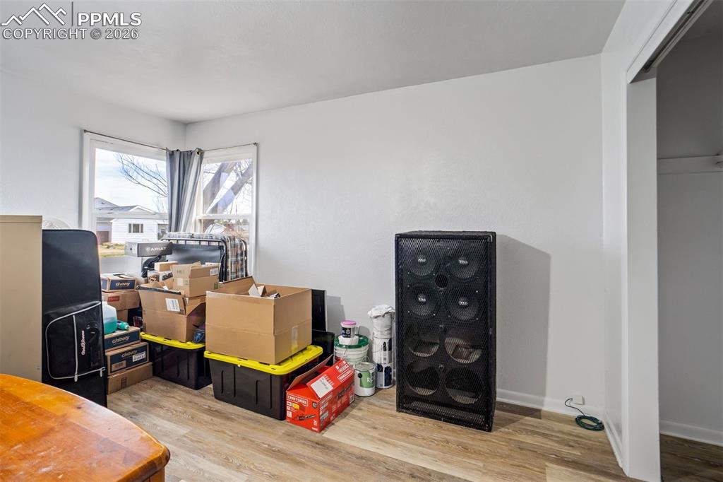 Image 20 of 37: Bedroom is approximately 16" x 9". Vinyl flooring.