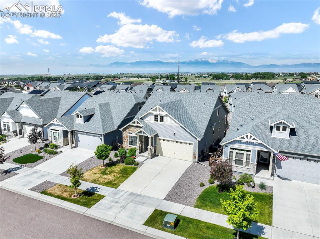 Image 2 of 50: Aerial view of front of home