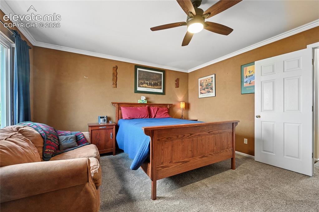 Image 19 of 41: Primary bedroom suite upstairs with fresh carpeting