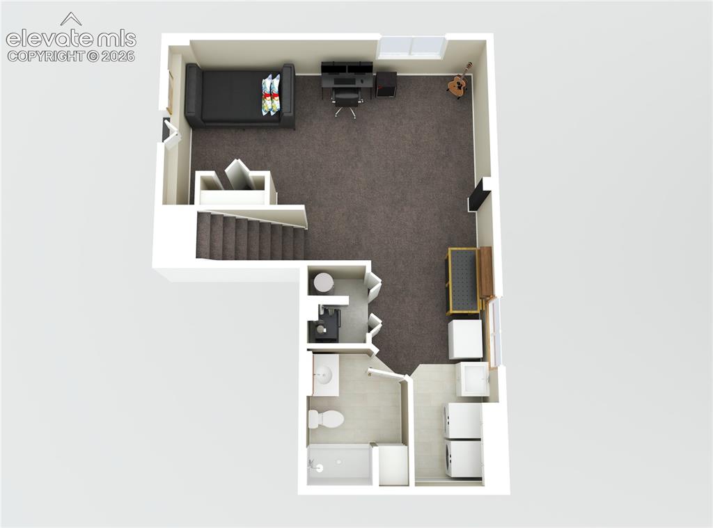 Image 36 of 41: Basement 3-D floorplan